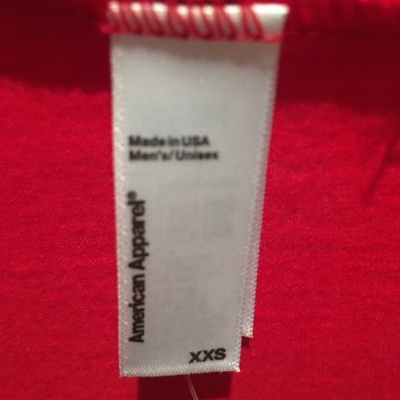 American Apparel Red V Neck T-shirt XXS - Picture 3 of 5